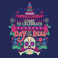Jour du mort Skull Sugar pour la célébration mexicaine vecteur