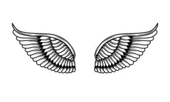 conception de tatouage d'ailes d'ange de vecteur