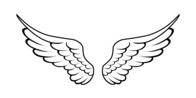 vecteur ange ailes ligne art style