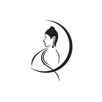 content vesak jour, Bouddha Purnima vœux salutations avec Bouddha et lotus illustration. pouvez être utilisé pour affiche, bannière, logo, arrière-plan, salutations, impression conception, de fête éléments. vecteur