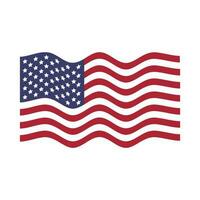 américain drapeau soufflant dans le vent vecteur