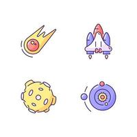 jeu d & # 39; icônes de couleur rgb astronautique vecteur