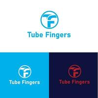 tube les doigts minimaliste moderne logo conception modèle vecteur