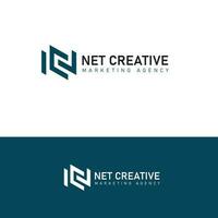 net Créatif commercialisation agence minimaliste logo modèle vecteur