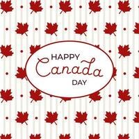 content Canada journée caractères avec érable feuilles modèle. vecteur illustration dans plat style