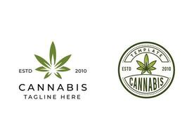 cannabis feuille logo vecteur icône. médical marijuana logo emblème. cannabis emblème logo conception