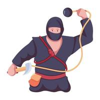 branché ninja costume vecteur