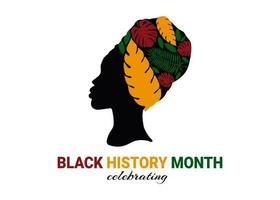 bannière noir histoire mois, mois africain américain histoire fête vecteur illustration avec femme.