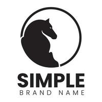 logo conception modèle, avec une cheval tête icône dans une noir cercle vecteur