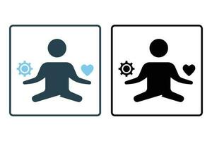 stress la gestion icône. icône en relation à yoga, méditation, relaxation. solide icône style conception. Facile vecteur conception modifiable