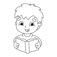 page de coloriage pour les enfants. tampon numérique. personnage de style dessin animé. isolé sur fond blanc. illustration vectorielle. vecteur