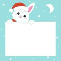 dessin animé personnage Noël lapin. coloré vecteur illustration. isolé sur Couleur Contexte. conception élément. modèle pour votre conception, livres, autocollants, cartes.