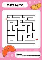 labyrinthe carré. jeu pour les enfants. labyrinthe drôle. feuille de travail sur le développement de l'éducation. page d'activité. puzzle pour les enfants. style de bande dessinée. énigme pour l'école maternelle. énigme logique. illustration vectorielle de couleur. vecteur