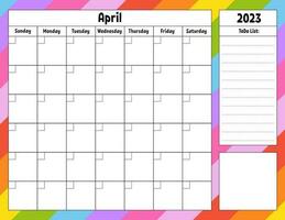modèle de calendrier vierge pour un mois sans dates. design coloré avec un personnage mignon. illustration vectorielle. vecteur