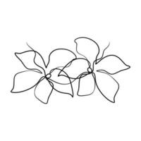 continu un ligne art dessin de beauté jasmin fleur vecteur