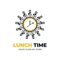 le déjeuner temps logo vecteur modèle illustration