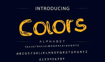 coloré stylisé Police de caractère et alphabet vecteur