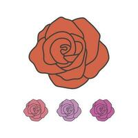 Rose signe icône dans branché plat style isolé vecteur illustration.