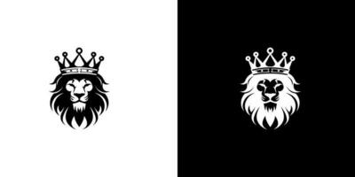 Royal Roi Lion couronne symbole. élégant noir Leo animal logotype. prime luxe marque identité icône. vecteur illustration conception modèle.