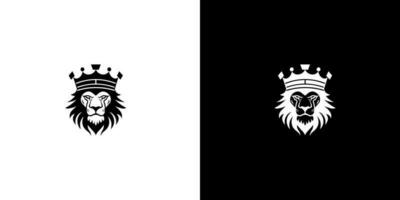 Royal Roi Lion couronne symbole. élégant noir Leo animal logotype. prime luxe marque identité icône. vecteur illustration conception modèle.