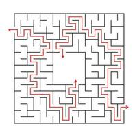 vecteur illustration. abstrait Labyrinthe. trouver droite façon. isolé Facile carré mile noir ligne sur blanc Contexte.