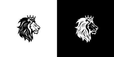 Royal Roi Lion couronne symbole. élégant noir Leo animal logotype. prime luxe marque identité icône. vecteur illustration conception modèle.