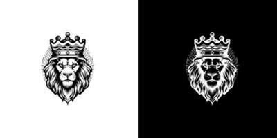 Royal Roi Lion couronne symbole. élégant noir Leo animal logotype. prime luxe marque identité icône. vecteur illustration conception modèle.