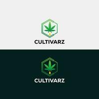 cannabis feuille logo conception, cannabis l'eau laissez tomber logo conception, cannabis main feuille logo conception et c initiale lettre logo vecteur