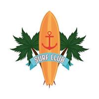 club de surf tropical vecteur