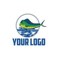 vecteur illustration logo mahi mahi pêche