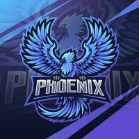 création de logo mascotte phénix bleu esport vecteur