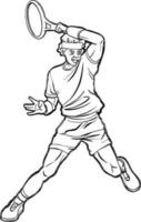 tennis joueur action sport clipart vecteur