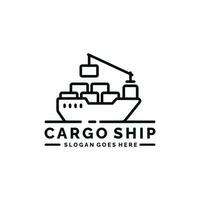 cargaison navire logo conception vecteur illustration