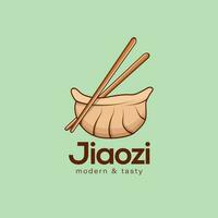 Créatif 3d des illustrations jiuzzo logo pour une chinois restaurant appelé jiuzzo moderne et savoureux. prime éléments avec cuillère et baguettes vecteur Couleur emblème.