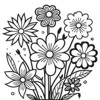 cette est ligne art fleur vecteur clipart, fleur vecteur silhouette, floral vecteur silhouette.