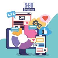 statistiques du site Web SEO vecteur