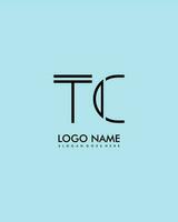 tc initiale minimaliste moderne abstrait logo vecteur