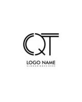 qt initiale minimaliste moderne abstrait logo vecteur