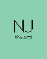 New Jersey initiale minimaliste moderne abstrait logo vecteur