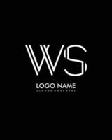 ws initiale minimaliste moderne abstrait logo vecteur