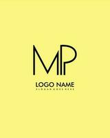 mp initiale minimaliste moderne abstrait logo vecteur