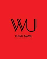 wu initiale minimaliste moderne abstrait logo vecteur