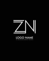 zn initiale minimaliste moderne abstrait logo vecteur