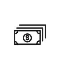 icône argent, billet de banque vecteur icône doubler, solide, contour