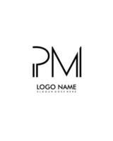 pm initiale minimaliste moderne abstrait logo vecteur