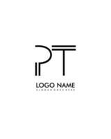 pt initiale minimaliste moderne abstrait logo vecteur