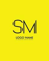 sm initiale minimaliste moderne abstrait logo vecteur