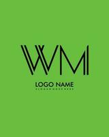 wm initiale minimaliste moderne abstrait logo vecteur