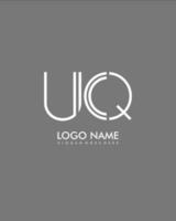 uq initiale minimaliste moderne abstrait logo vecteur