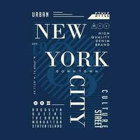 Nouveau york ville texte Cadre graphique, typographie vecteur, t chemise conception illustration, bien pour prêt imprimer, et autre utilisation vecteur